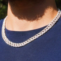 XG Moissanite Curved Cuban Chains Real 925 Silver Plated Gold Iced Out Vvs Moissante Curb Chains Necklaces for Men