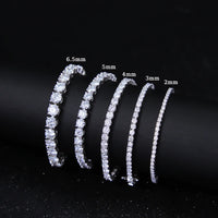 Moissanite Tennis Diamond Chain 3mm 4mm 925 Silver Gold Plated Fine Jewelry Bracelet VVS Moissanite Tennis Chain for Men Women