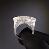 Hiphop Men Women Fine Jewelry 18k Gold Plated 925 Sterling Silver VVS Moissanite Diamond Cross Star Ring Pass Diamond Tester