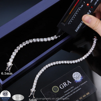 Hot-sale 6.5/5 mm Tennis Diamond Chain Necklace Bracelet S925 Silver VVS Moissanite Tennis Link Fine Jewelry for Men Women