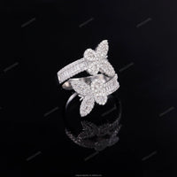 Ready to Ship S925 Sterling Silver Ring 18K Gold Plated Hip Hop Men VVS Moissanite Diamond Ring Factory Price