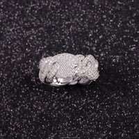 Ready to Ship S925 Sterling Silver Ring 18K Gold Plated Hip Hop Men VVS Moissanite Diamond Ring Factory Price