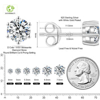 Luxury Moissanite Stud 1ct VVS 925 Sterling Silver Men Women Jewelry Flower Cluster Halo Diamond Earrings With GRA Certificate