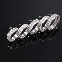 Ready to Ship S925 Sterling Silver Ring 18K Gold Plated Hip Hop Men VVS Moissanite Diamond Ring Factory Price