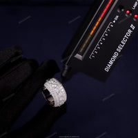 Ready to Ship S925 Sterling Silver Ring 18K Gold Plated Hip Hop Men VVS Moissanite Diamond Ring Factory Price