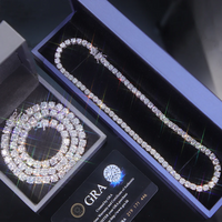 Hot-sale 6.5/5 mm Tennis Diamond Chain Necklace Bracelet S925 Silver VVS Moissanite Tennis Link Fine Jewelry for Men Women