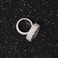Ready to Ship S925 Sterling Silver Ring 18K Gold Plated Hip Hop Men VVS Moissanite Diamond Ring Factory Price