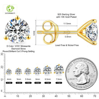 Luxury Moissanite Stud 1ct VVS 925 Sterling Silver Men Women Jewelry Flower Cluster Halo Diamond Earrings With GRA Certificate