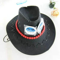 Anime One Piece Portgas.D.Ace Cosplay Hat Cowboy Hat With Bones Skull Toys Cosplay Trafalgar Law Cap Chopper .Luffy straw hat