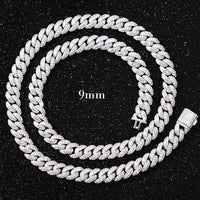 XG Moissanite Curved Cuban Chains Real 925 Silver Plated Gold Iced Out Vvs Moissante Curb Chains Necklaces for Men