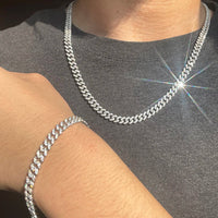 XG Moissanite Curved Cuban Chains Real 925 Silver Plated Gold Iced Out Vvs Moissante Curb Chains Necklaces for Men