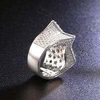 Hiphop Men Women Fine Jewelry 18k Gold Plated 925 Sterling Silver VVS Moissanite Diamond Cross Star Ring Pass Diamond Tester