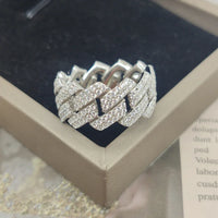 Ready to Ship S925 Sterling Silver Ring 18K Gold Plated Hip Hop Men VVS Moissanite Diamond Ring Factory Price