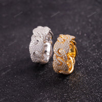 Ready to Ship S925 Sterling Silver Ring 18K Gold Plated Hip Hop Men VVS Moissanite Diamond Ring Factory Price
