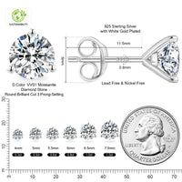 Luxury Moissanite Stud 1ct VVS 925 Sterling Silver Men Women Jewelry Flower Cluster Halo Diamond Earrings With GRA Certificate