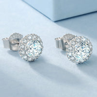 Luxury Moissanite Stud 1ct VVS 925 Sterling Silver Men Women Jewelry Flower Cluster Halo Diamond Earrings With GRA Certificate