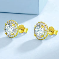 Luxury Moissanite Stud 1ct VVS 925 Sterling Silver Men Women Jewelry Flower Cluster Halo Diamond Earrings With GRA Certificate