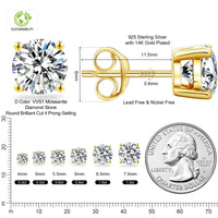 Luxury Moissanite Stud 1ct VVS 925 Sterling Silver Men Women Jewelry Flower Cluster Halo Diamond Earrings With GRA Certificate