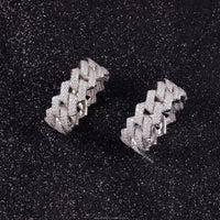 Ready to Ship S925 Sterling Silver Ring 18K Gold Plated Hip Hop Men VVS Moissanite Diamond Ring Factory Price