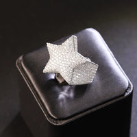 Hiphop Men Women Fine Jewelry 18k Gold Plated 925 Sterling Silver VVS Moissanite Diamond Cross Star Ring Pass Diamond Tester