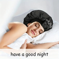 Bonnets With Tie Band (Pink+Black), Sleeping Cap For Women, Soft Hair Care Night Sleep Hats, Multi-Use Hair Bonnets F