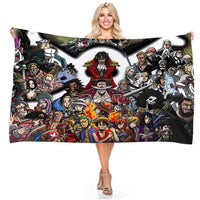 Anime One Piece 75*150cm Polyester Pirate Monkey D.Luffy Skull Flag One Piece Straw Hat Pirates Trumpet Banner Flag Gifts 