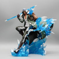 One Piece Aokiji Kuzan Anime Figures 2 Heads 30cm Gk Figurine Pvc LED Luminous Model Statue Collection Decora Toy Christmas Gift