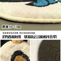 Cartoon Anime One Piece Luffy Straw Hat Group Flag Carpet Short velvet Thick Bedroom, living room, door mat, bedside blanket