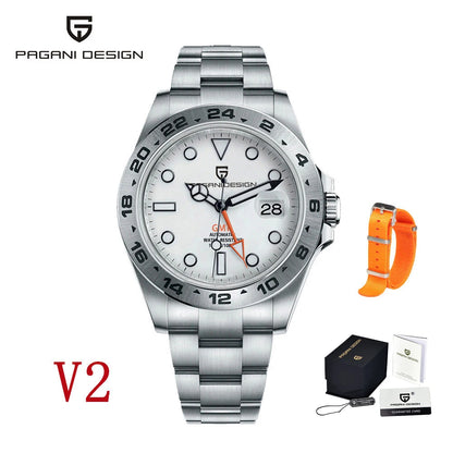Pagani Design 2025 new 42MM fashionable men's automatic mechanical watch luxury sapphire stainless steel waterproof 10Bar lumino