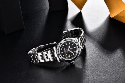 Pagani Design 2025 new 42MM fashionable men's automatic mechanical watch luxury sapphire stainless steel waterproof 10Bar lumino