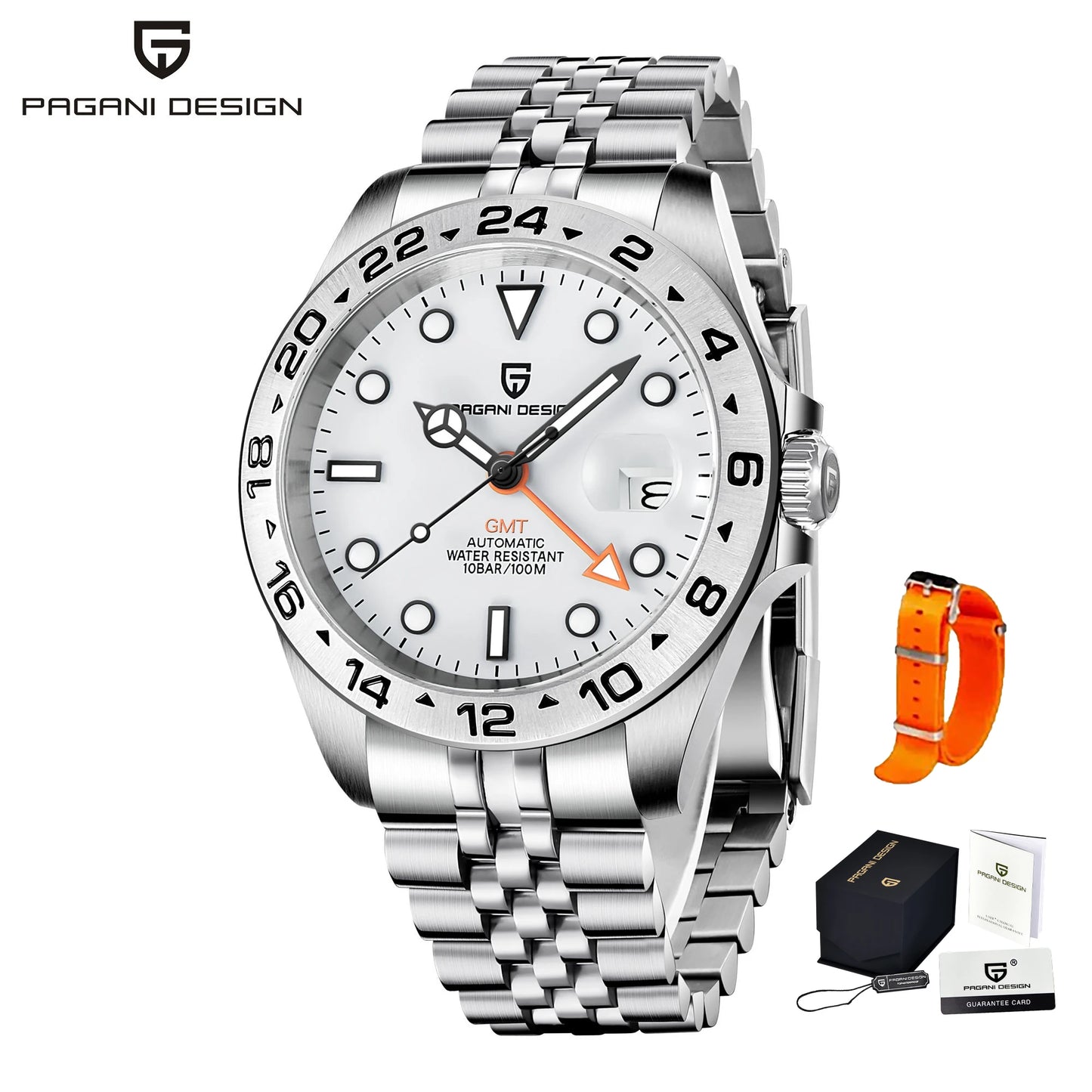 Pagani Design 2025 new 42MM fashionable men's automatic mechanical watch luxury sapphire stainless steel waterproof 10Bar lumino
