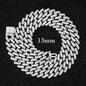 Hip Hop Jewelry 2rows 8mm 10mm 12mm 13mm 14mm 15mm VVS Moissanite Diamond Cuban Link Chain 925 Silver Moissanite Necklace
