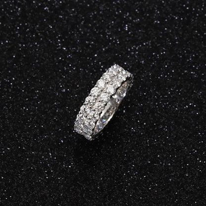Hiphop Men Women Fine Jewelry 18k Gold Plated 925 Sterling Silver VVS Moissanite Diamond Cross Star Ring Pass Diamond Tester