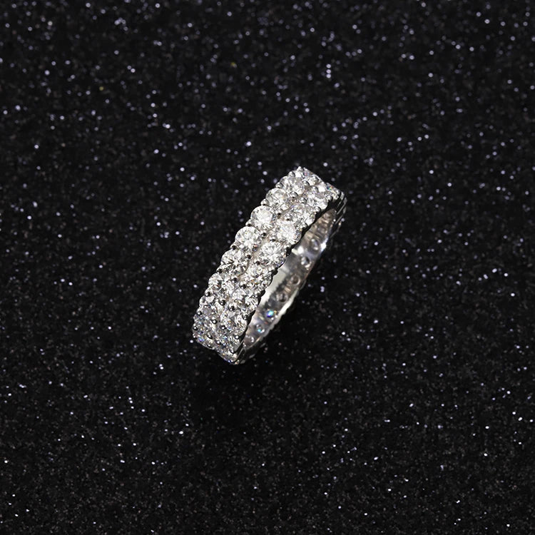 Hiphop Men Women Fine Jewelry 18k Gold Plated 925 Sterling Silver VVS Moissanite Diamond Cross Star Ring Pass Diamond Tester