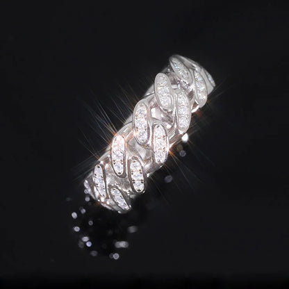 Ready to Ship S925 Sterling Silver Ring 18K Gold Plated Hip Hop Men VVS Moissanite Diamond Ring Factory Price