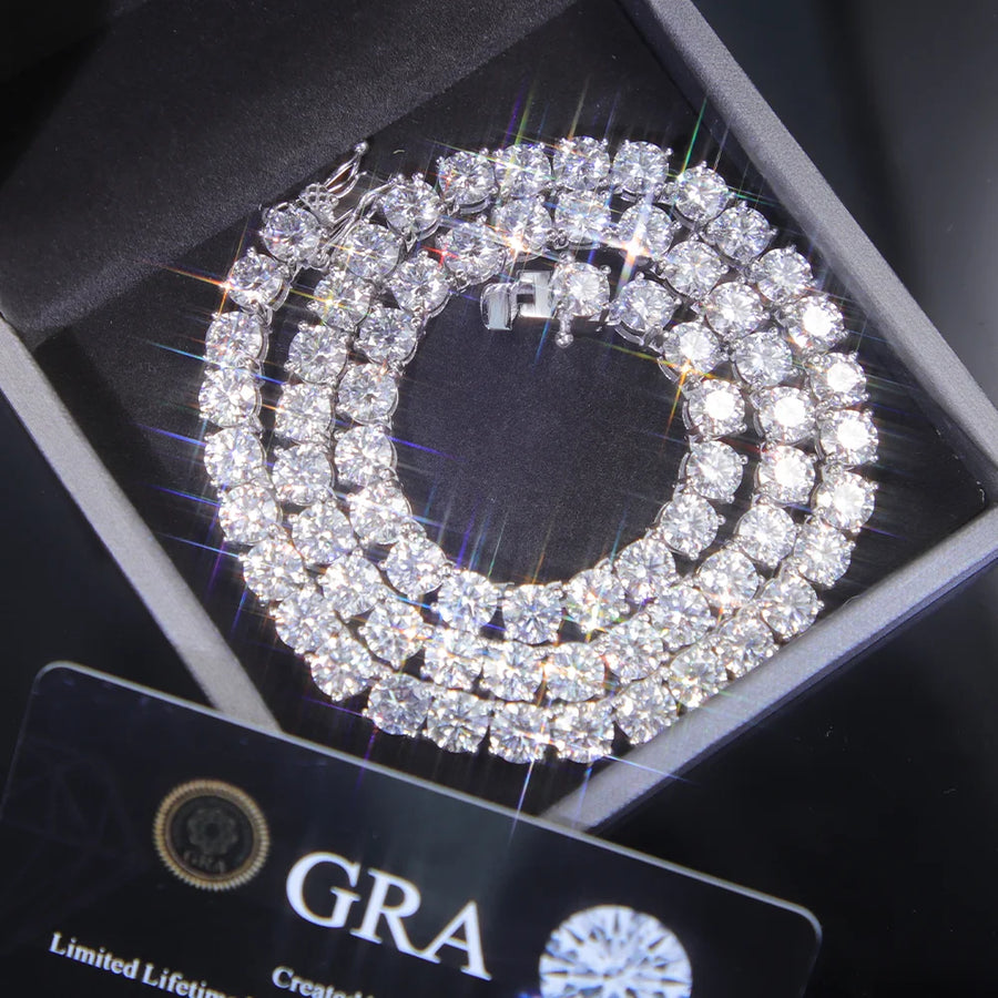 Hot-sale 6.5/5 mm Tennis Diamond Chain Necklace Bracelet S925 Silver VVS Moissanite Tennis Link Fine Jewelry for Men Women