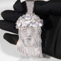 Hip Hop Big Size Moissanite Jesus Pendant Jewelry 925 Solid Silver Pendant Charms VVS Moissanite Jesus Pendant for Necklace