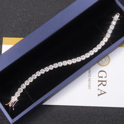 Hot-sale 6.5/5 mm Tennis Diamond Chain Necklace Bracelet S925 Silver VVS Moissanite Tennis Link Fine Jewelry for Men Women