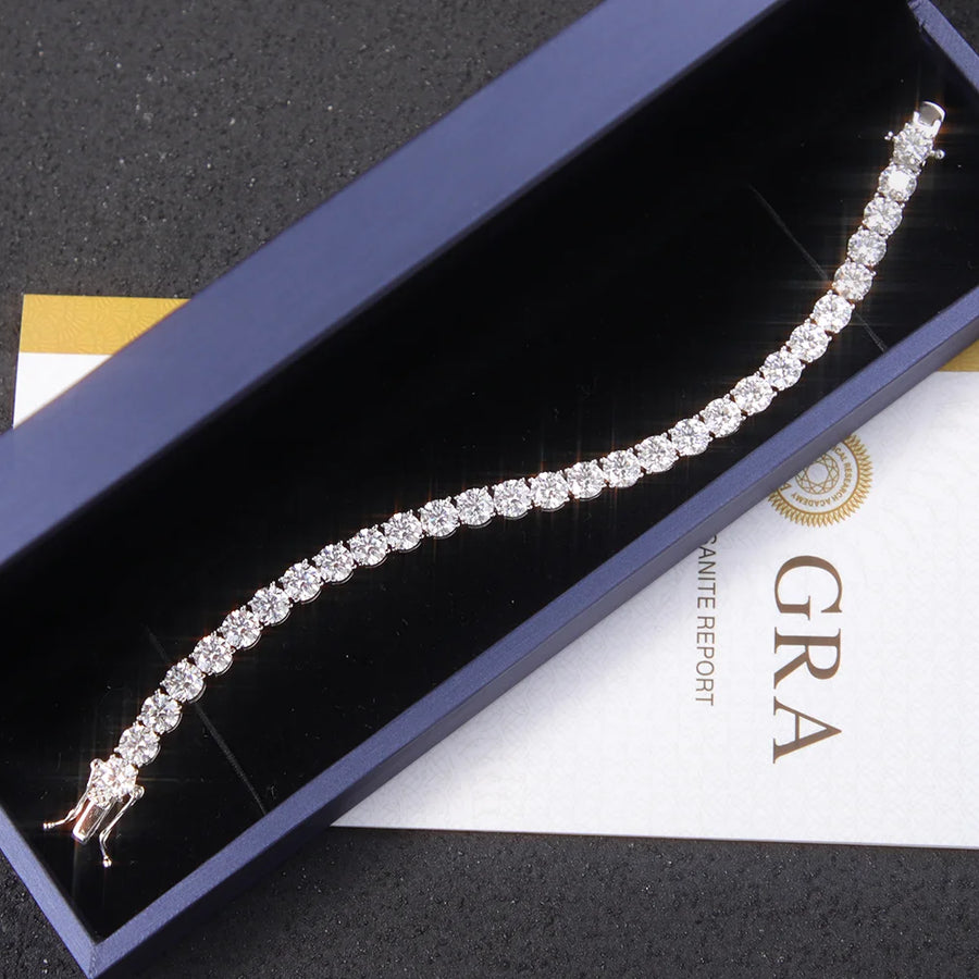 Hot-sale 6.5/5 mm Tennis Diamond Chain Necklace Bracelet S925 Silver VVS Moissanite Tennis Link Fine Jewelry for Men Women