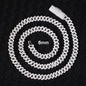 Hip Hop Jewelry 2rows 8mm 10mm 12mm 13mm 14mm 15mm VVS Moissanite Diamond Cuban Link Chain 925 Silver Moissanite Necklace