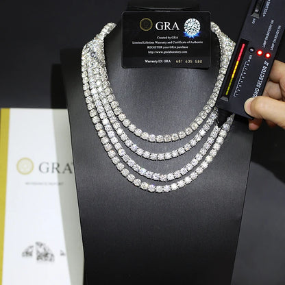 Fashion Hip Hop Jewelry 2MM 3MM 4MM 5MM Width Gold Plated Bling VVS Round Moissanite Tennis Chain