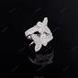 Ready to Ship S925 Sterling Silver Ring 18K Gold Plated Hip Hop Men VVS Moissanite Diamond Ring Factory Price