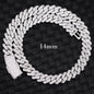 Hip Hop Jewelry 2rows 8mm 10mm 12mm 13mm 14mm 15mm VVS Moissanite Diamond Cuban Link Chain 925 Silver Moissanite Necklace