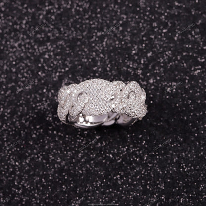 Ready to Ship S925 Sterling Silver Ring 18K Gold Plated Hip Hop Men VVS Moissanite Diamond Ring Factory Price