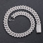 Hip Hop Jewelry 2rows 8mm 10mm 12mm 13mm 14mm 15mm VVS Moissanite Diamond Cuban Link Chain 925 Silver Moissanite Necklace