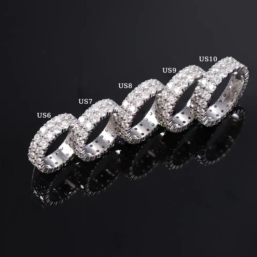 Ready to Ship S925 Sterling Silver Ring 18K Gold Plated Hip Hop Men VVS Moissanite Diamond Ring Factory Price