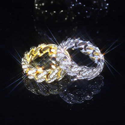 Ready to Ship Hiphop Star Ring Fine Jewelry Iced Out Gold Plated S925 Silver VVS Moissanite Diamond Cross Ring for Men Women