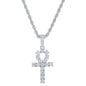 Men Women Hip Hop Cross Pendant Necklace With 4mm Zircon Tennis Chain Iced Out Exquisite Bling Jewelry Fashion Trendy Creative