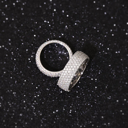 Ready to Ship Hiphop Star Ring Fine Jewelry Iced Out Gold Plated S925 Silver VVS Moissanite Diamond Cross Ring for Men Women