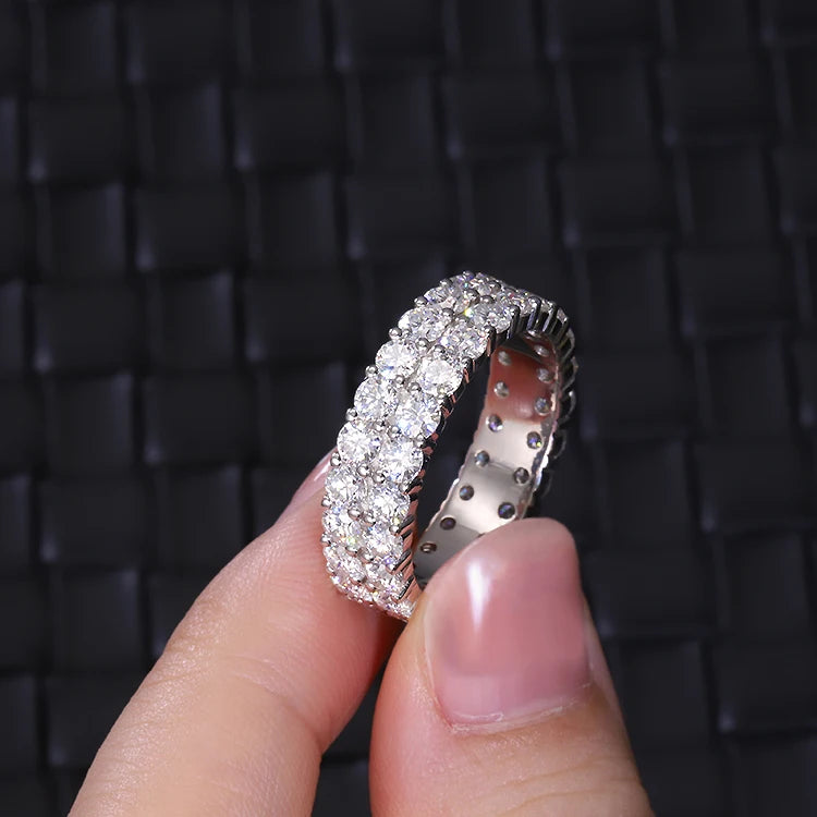 Ready to Ship Hiphop Star Ring Fine Jewelry Iced Out Gold Plated S925 Silver VVS Moissanite Diamond Cross Ring for Men Women